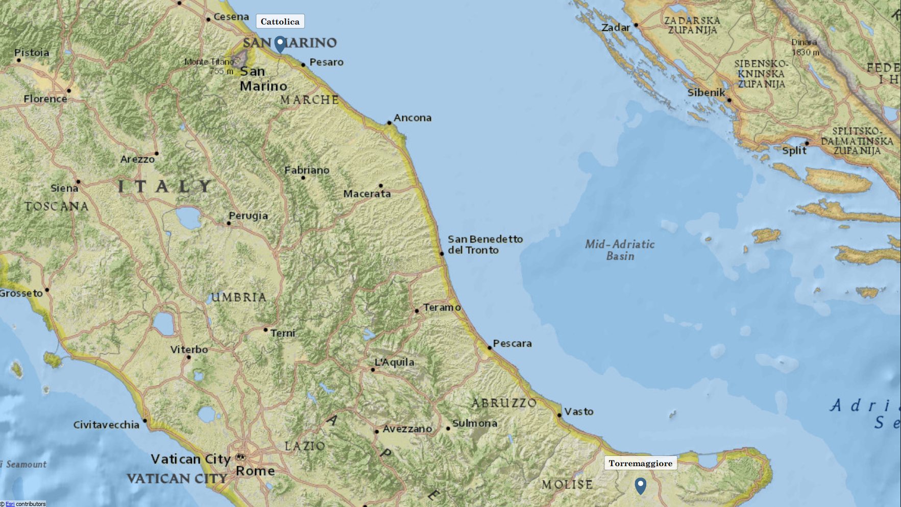 Map Cattolica