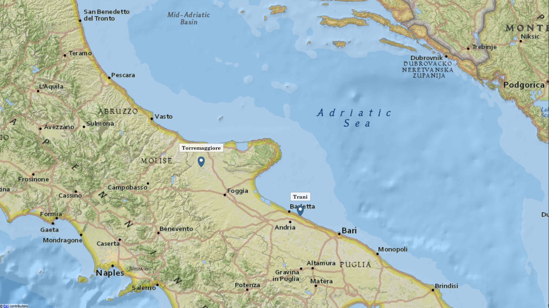 Map Trani